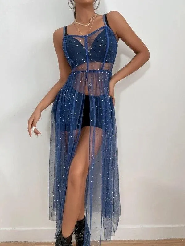 Boho Mesh Sleeveless Dress