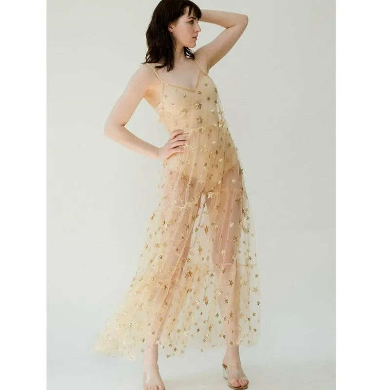 Boho Mesh Sleeveless Dress