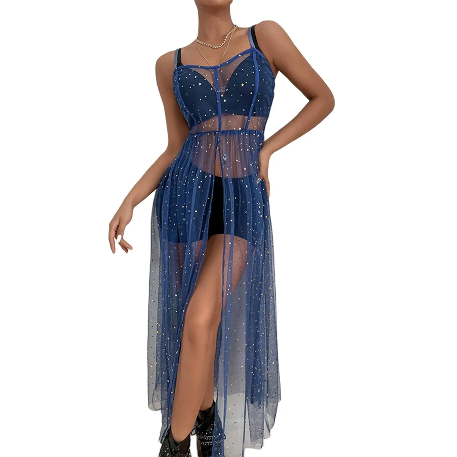Boho Mesh Sleeveless Dress