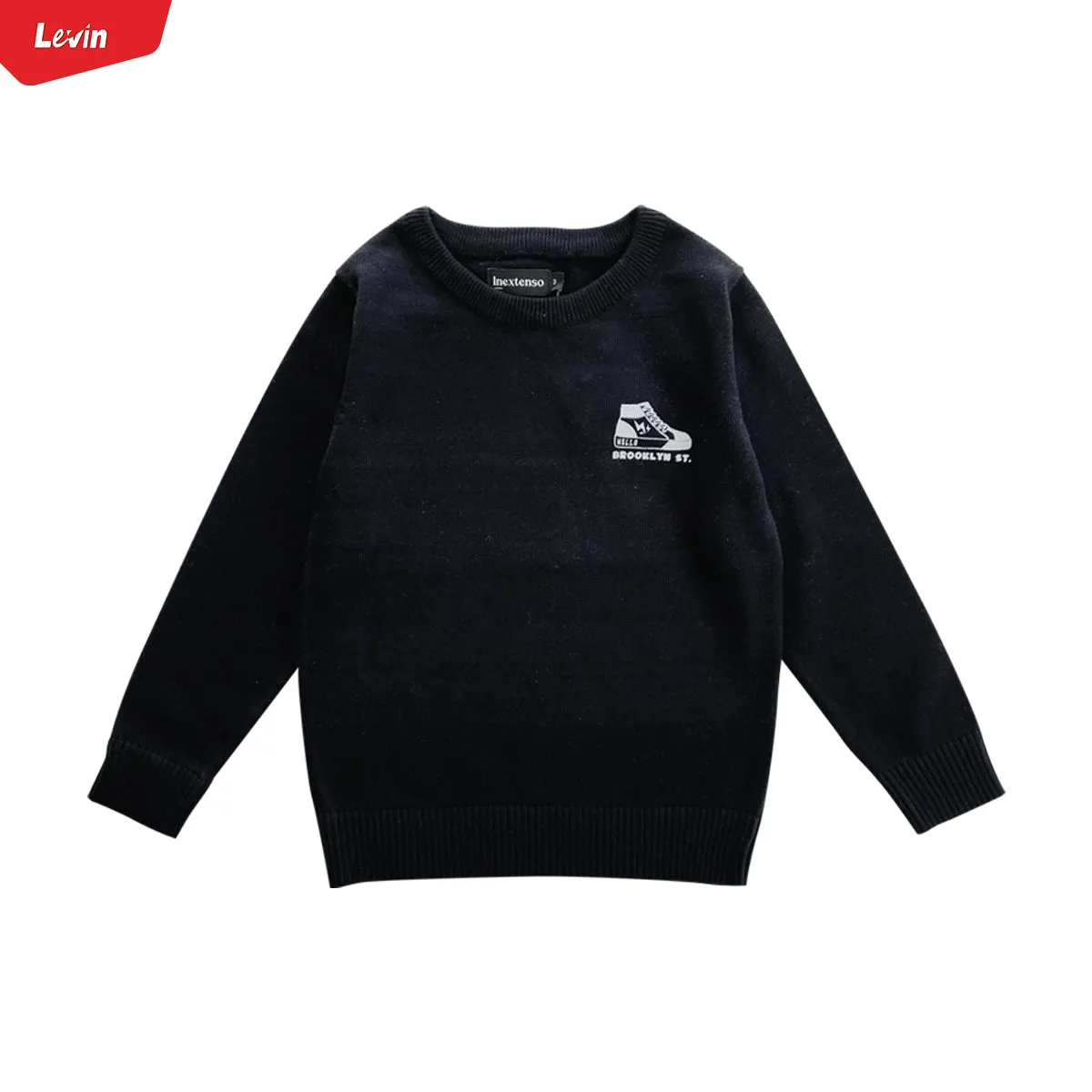 Boys Long Sleeve Solid Pullover Sweater