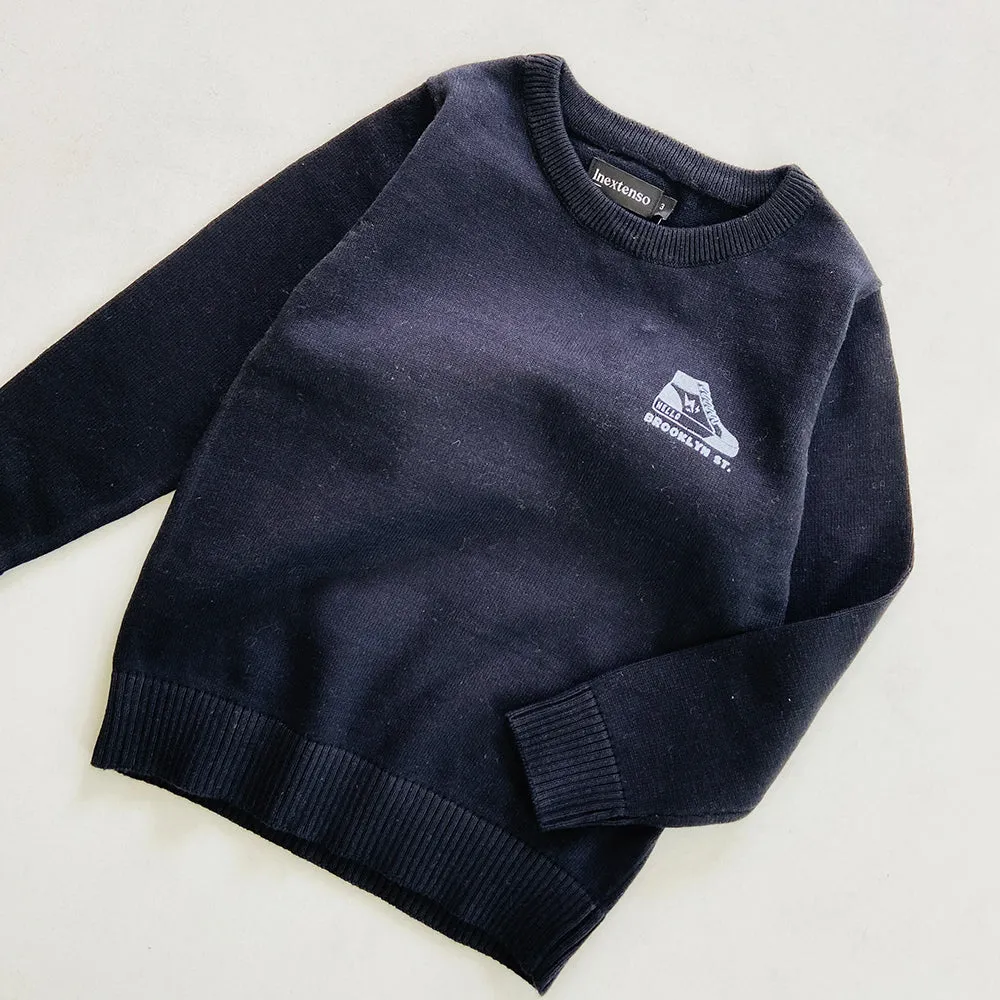 Boys Long Sleeve Solid Pullover Sweater