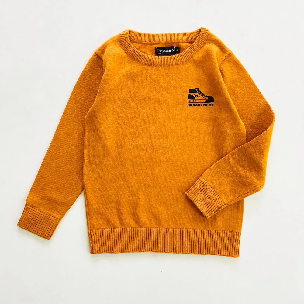 Boys Long Sleeve Solid Pullover Sweater