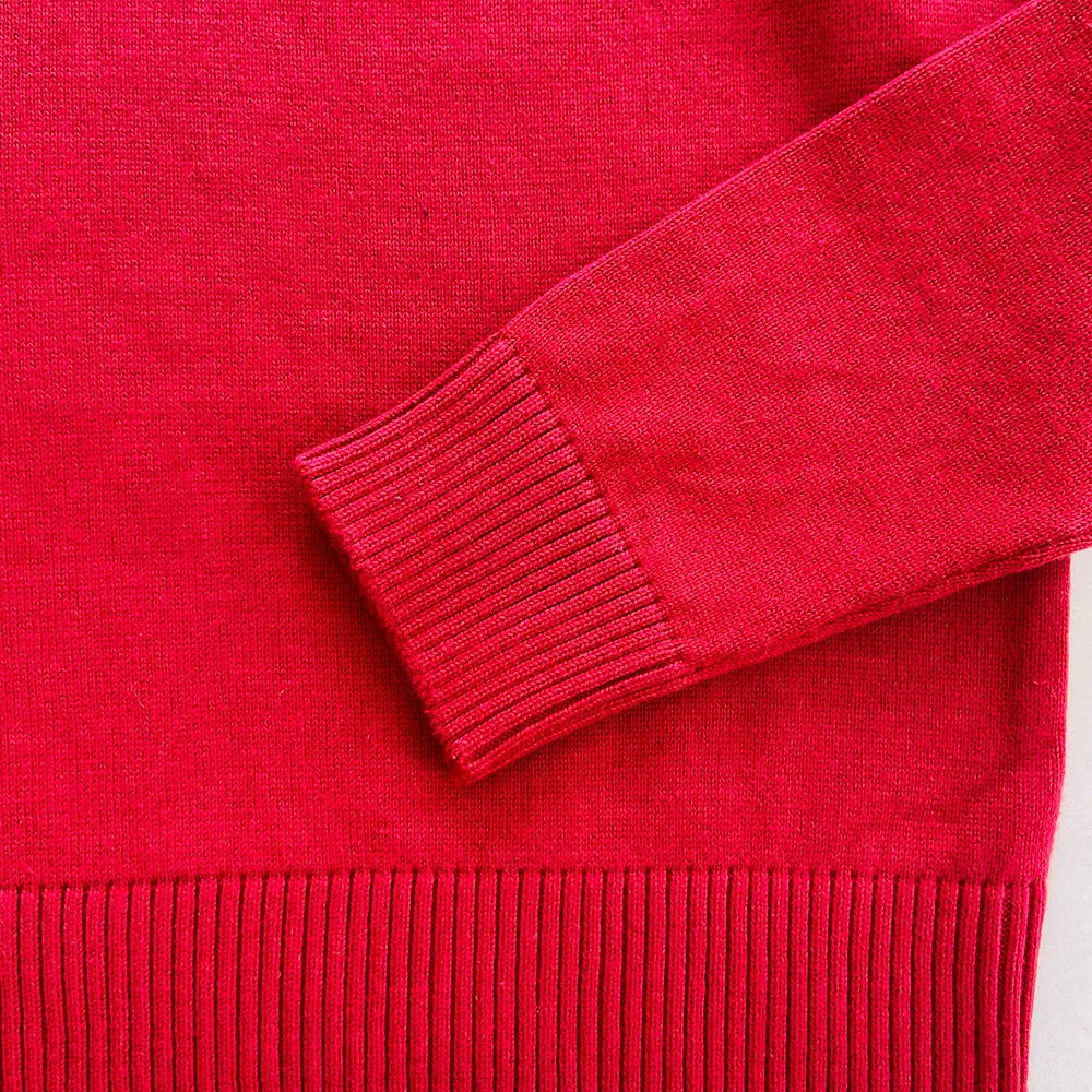 Boys Long Sleeve Solid Pullover Sweater
