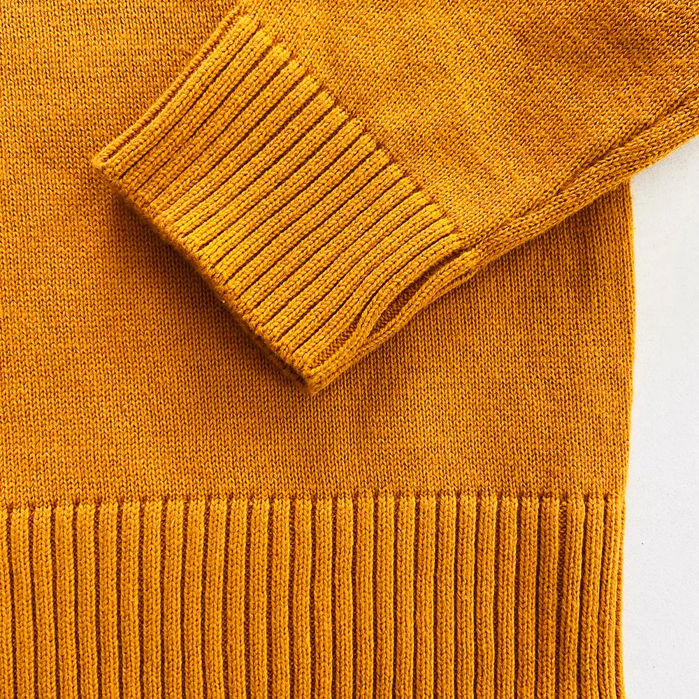 Boys Long Sleeve Solid Pullover Sweater