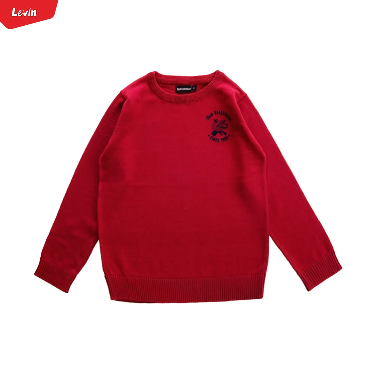 Boys Long Sleeve Solid Pullover Sweater