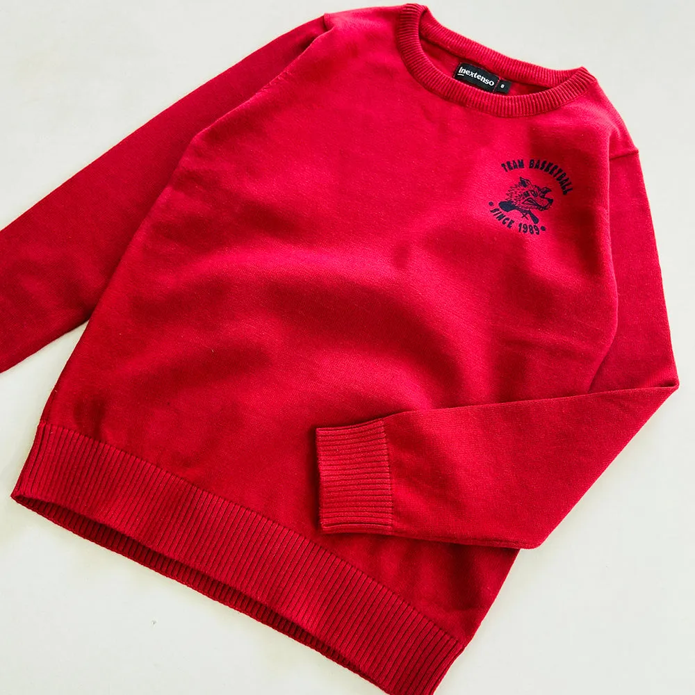 Boys Long Sleeve Solid Pullover Sweater