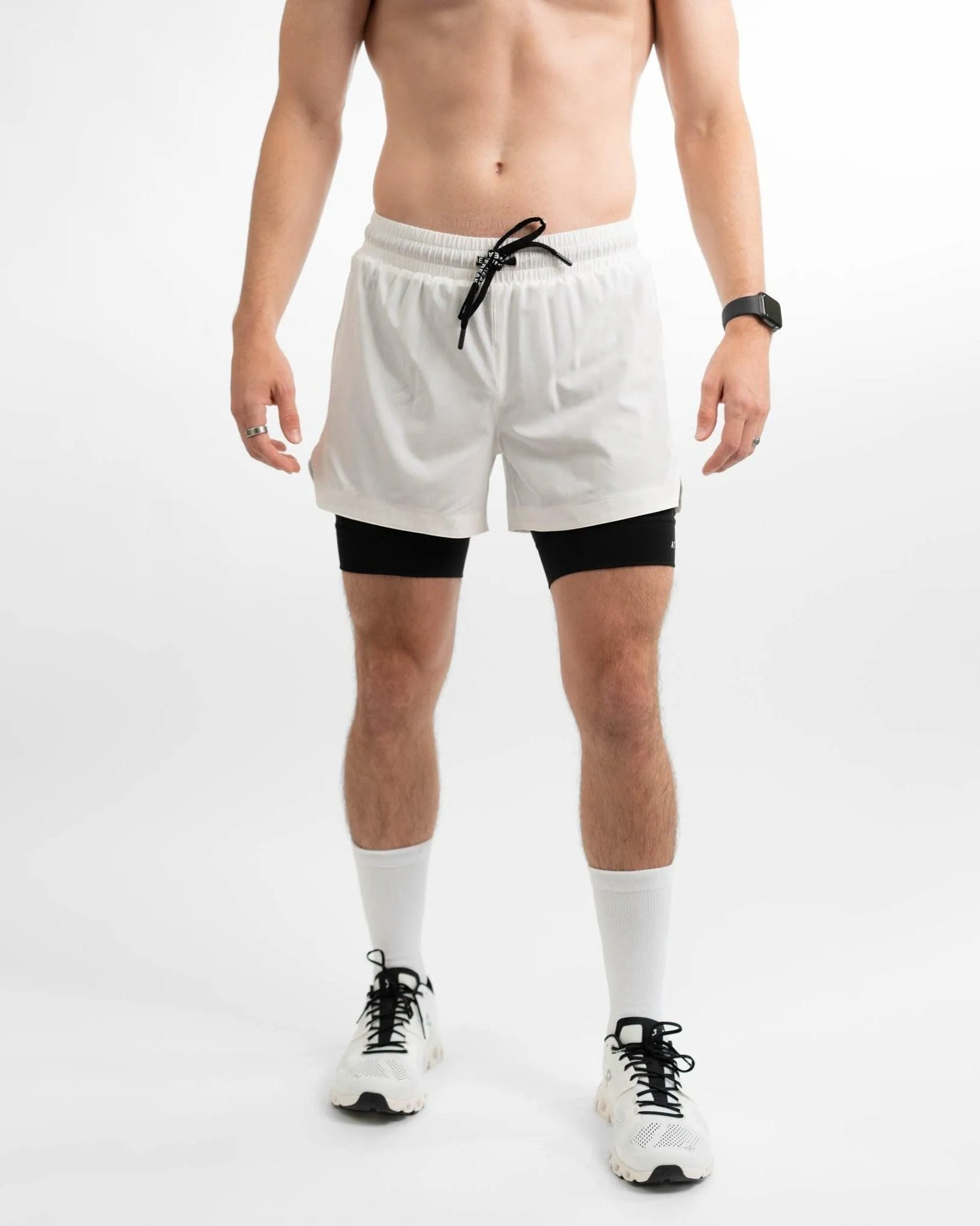 [CORE] Training Shorts 4" - White/Black