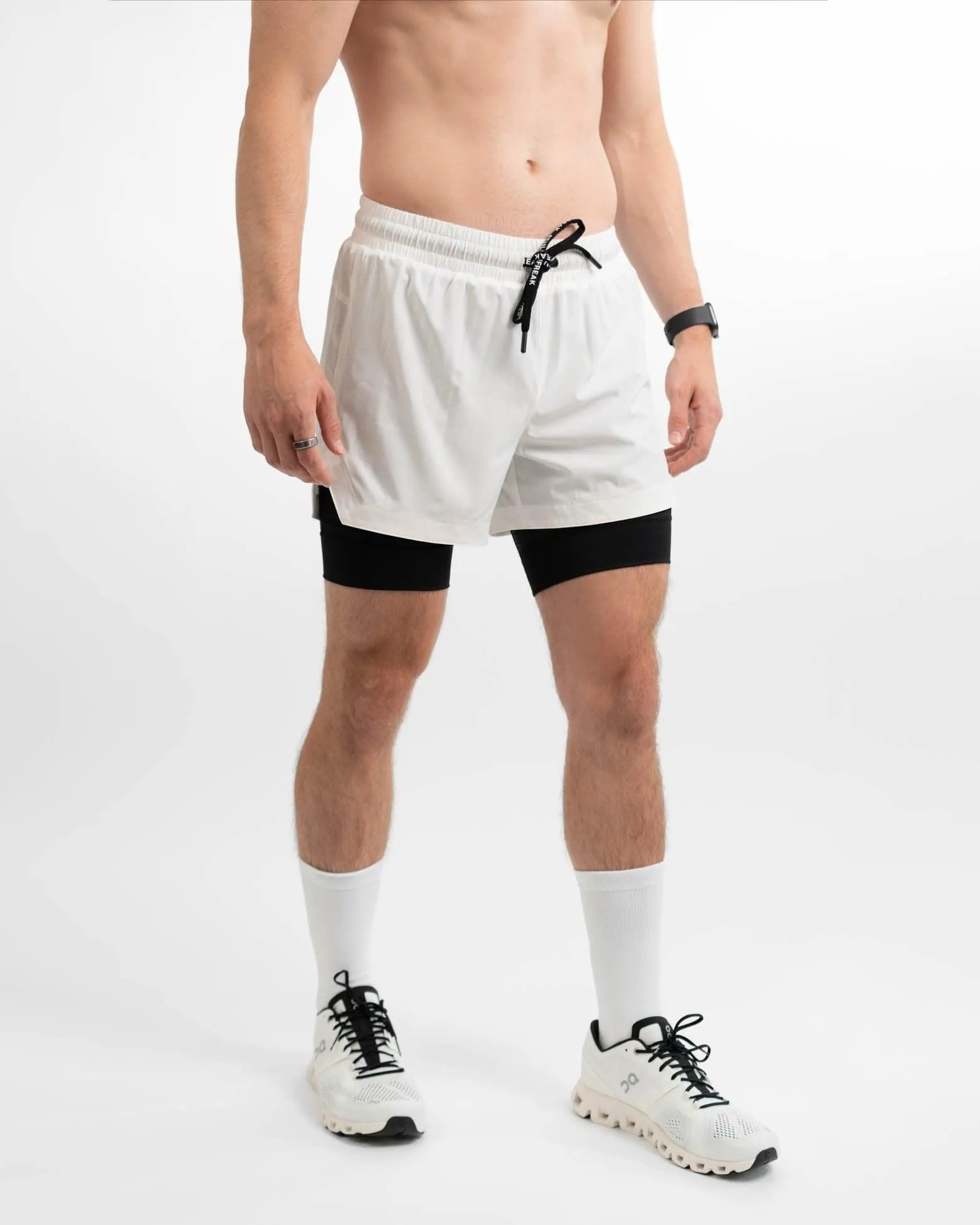 [CORE] Training Shorts 4" - White/Black