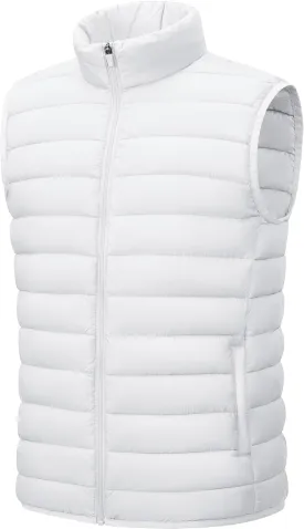Cotrasen Men's Puffer Lightweight Vest Packable Outerwear Vest Warm Winter Outdoor Sleeveless Jacket for Travel Running