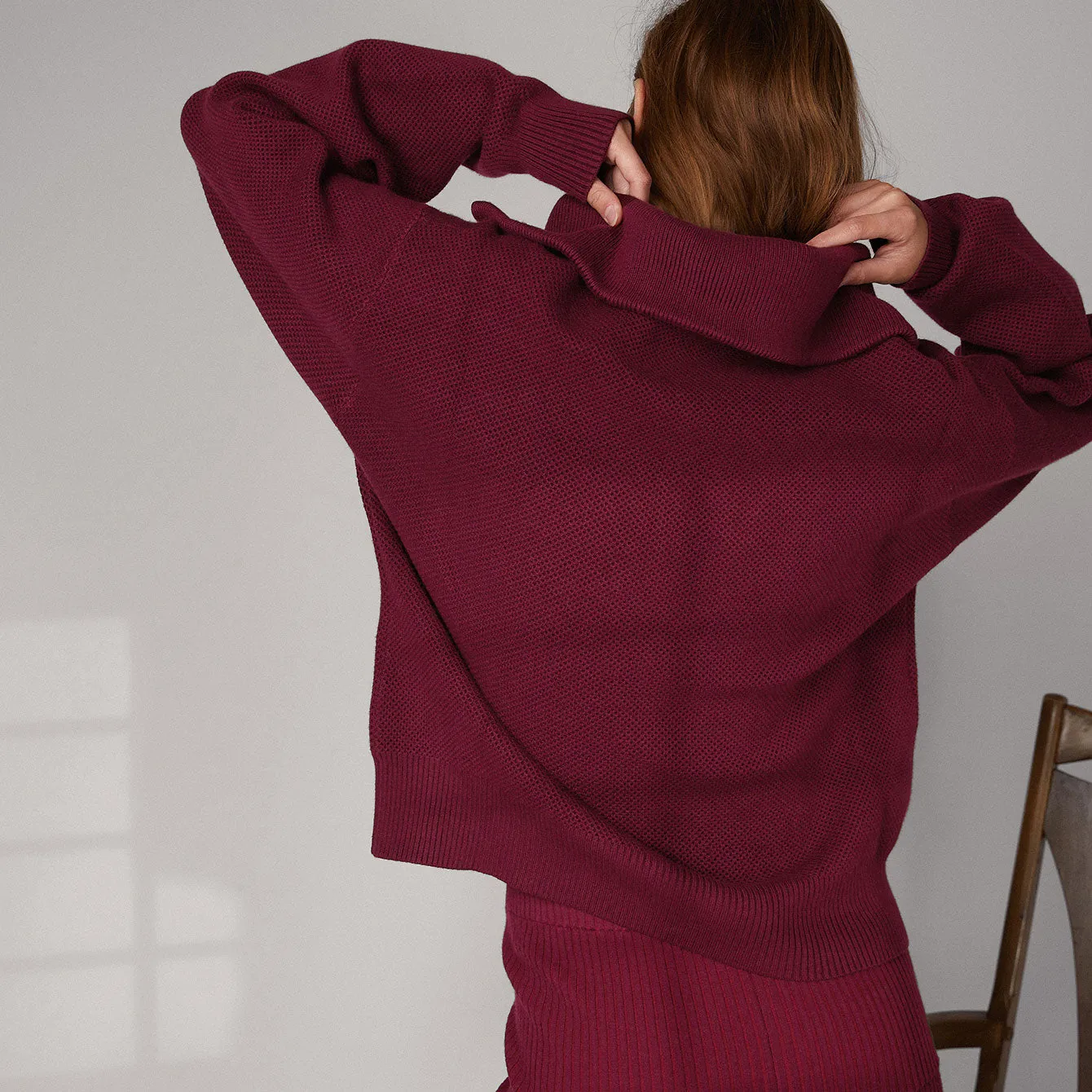 Cozy Cotton Silk Collared Half Zip