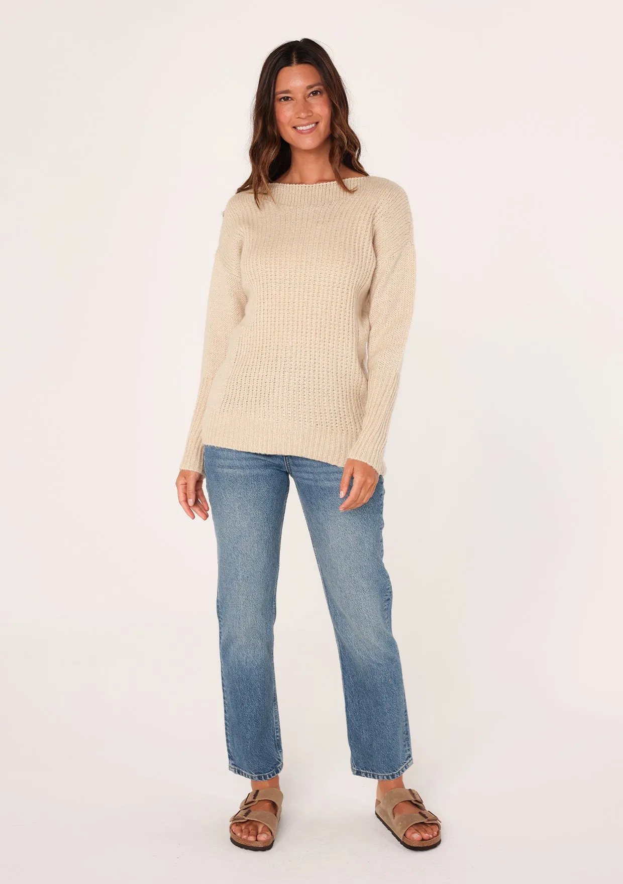 Cozy Round Neckline Ribbed Pullover Sweater