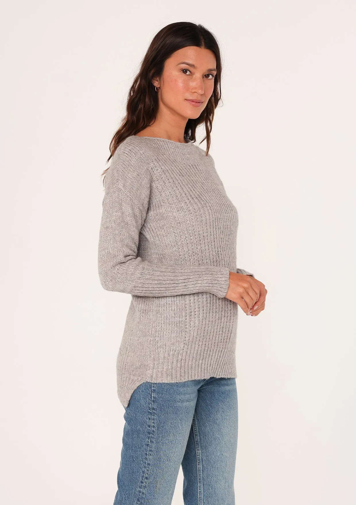 Cozy Round Neckline Ribbed Pullover Sweater
