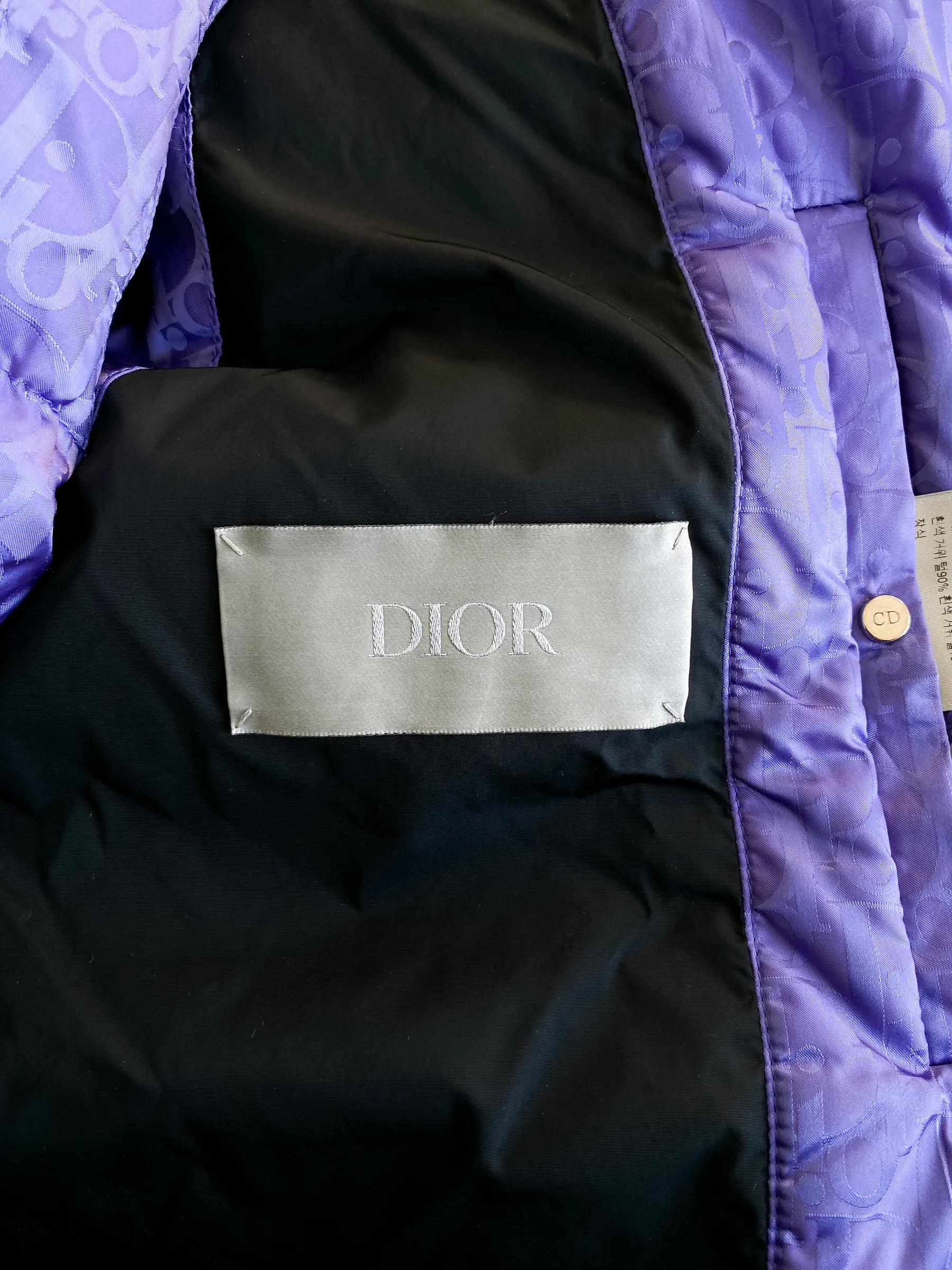 Dior Oblique Purple Puffer Vest