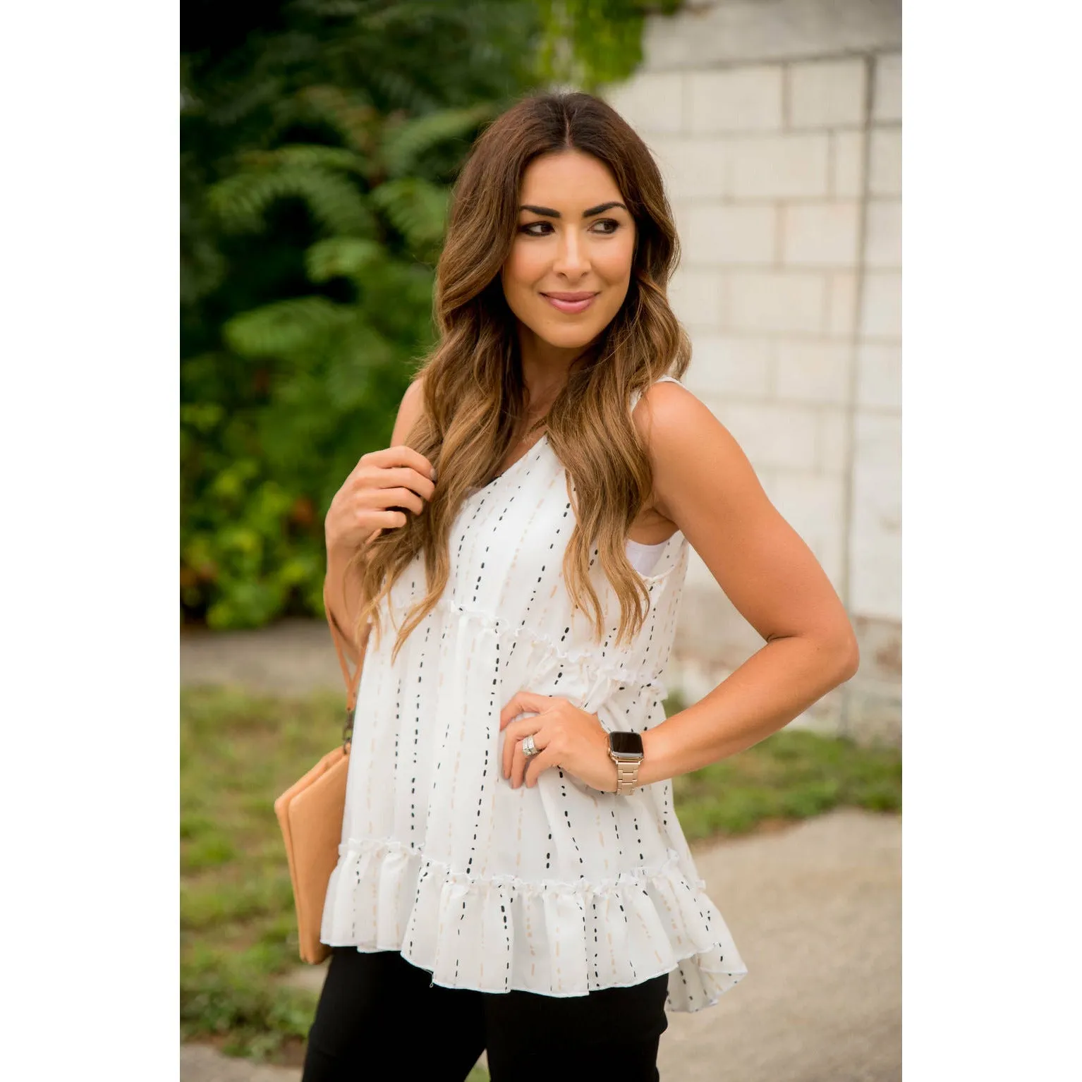 Dotted Striped Tiered Tank
