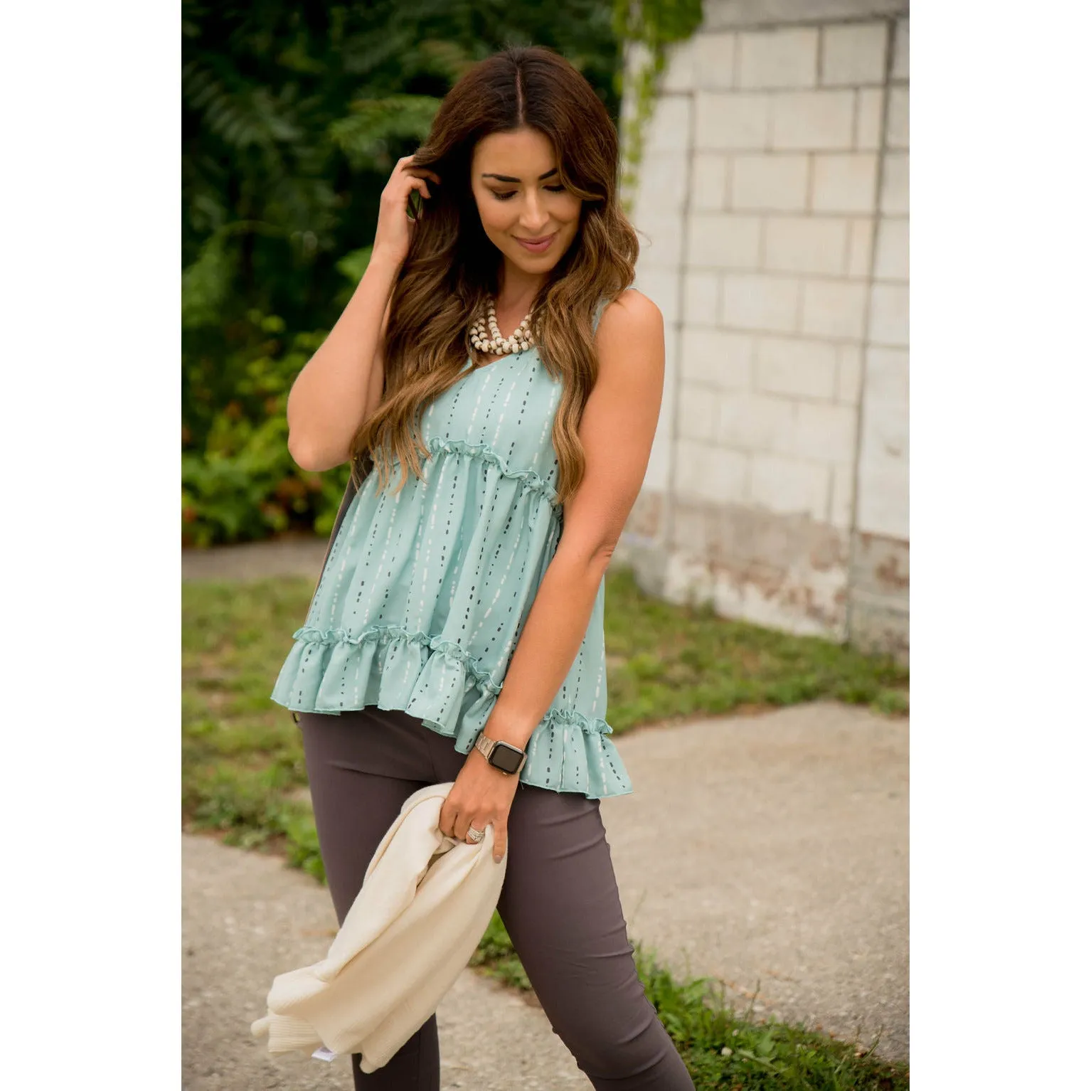 Dotted Striped Tiered Tank
