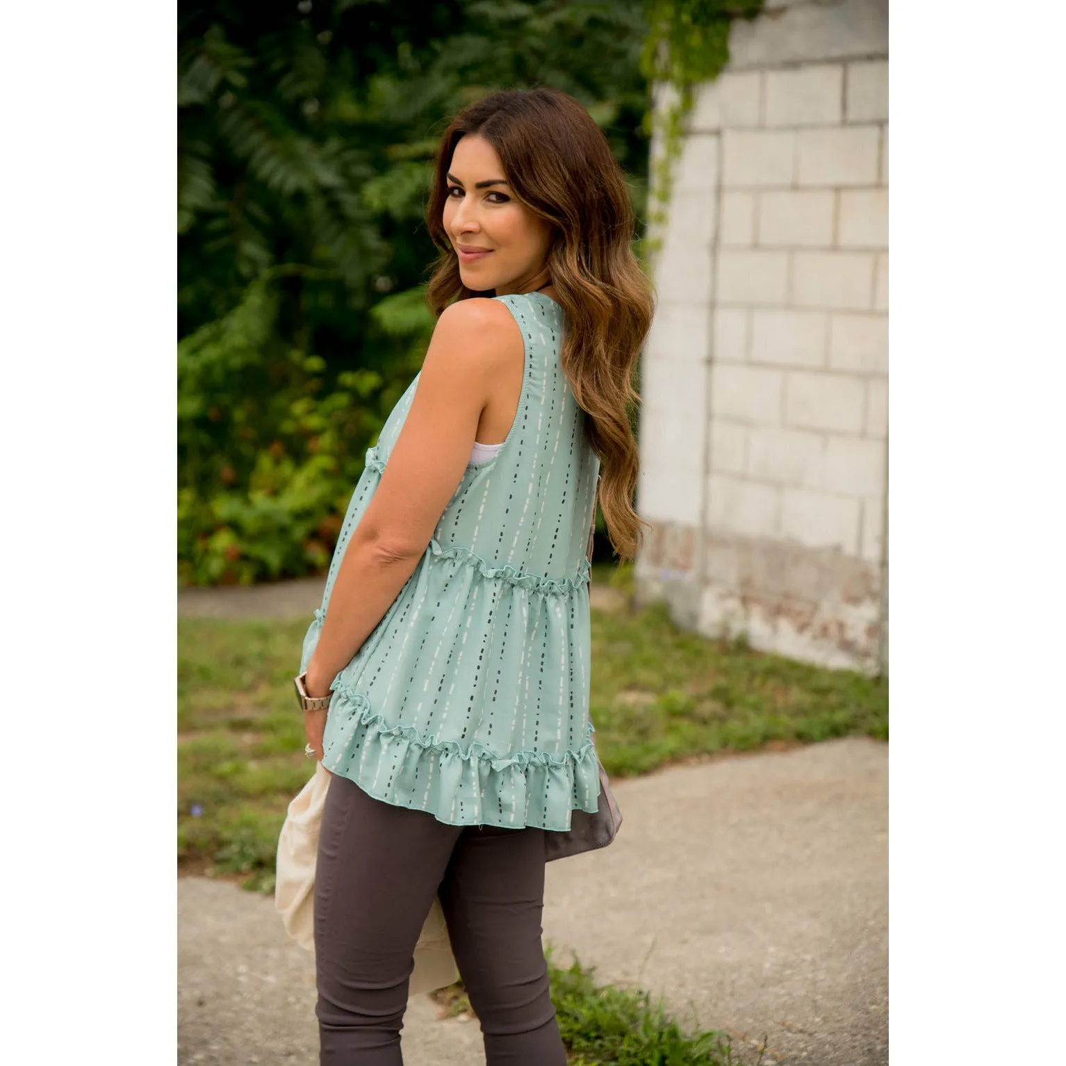 Dotted Striped Tiered Tank
