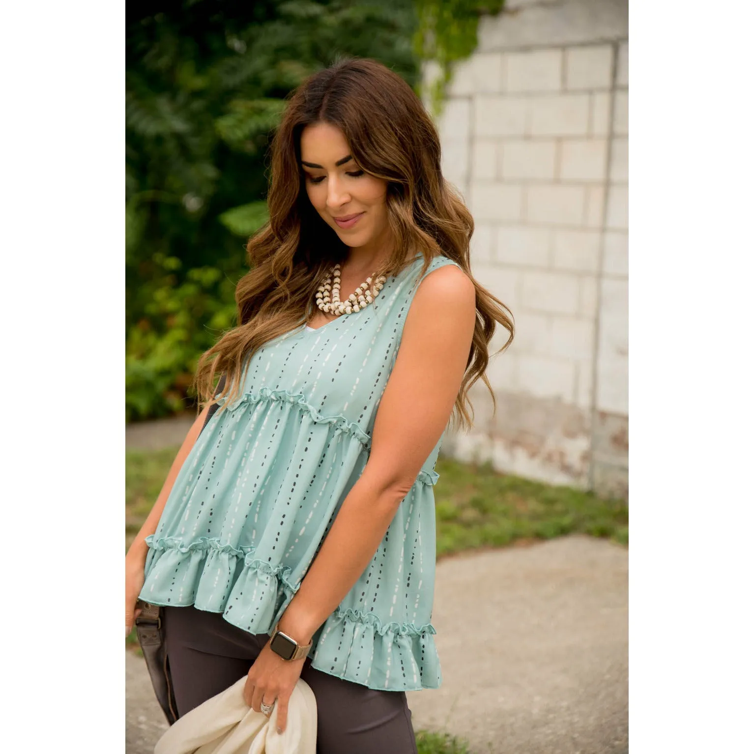 Dotted Striped Tiered Tank