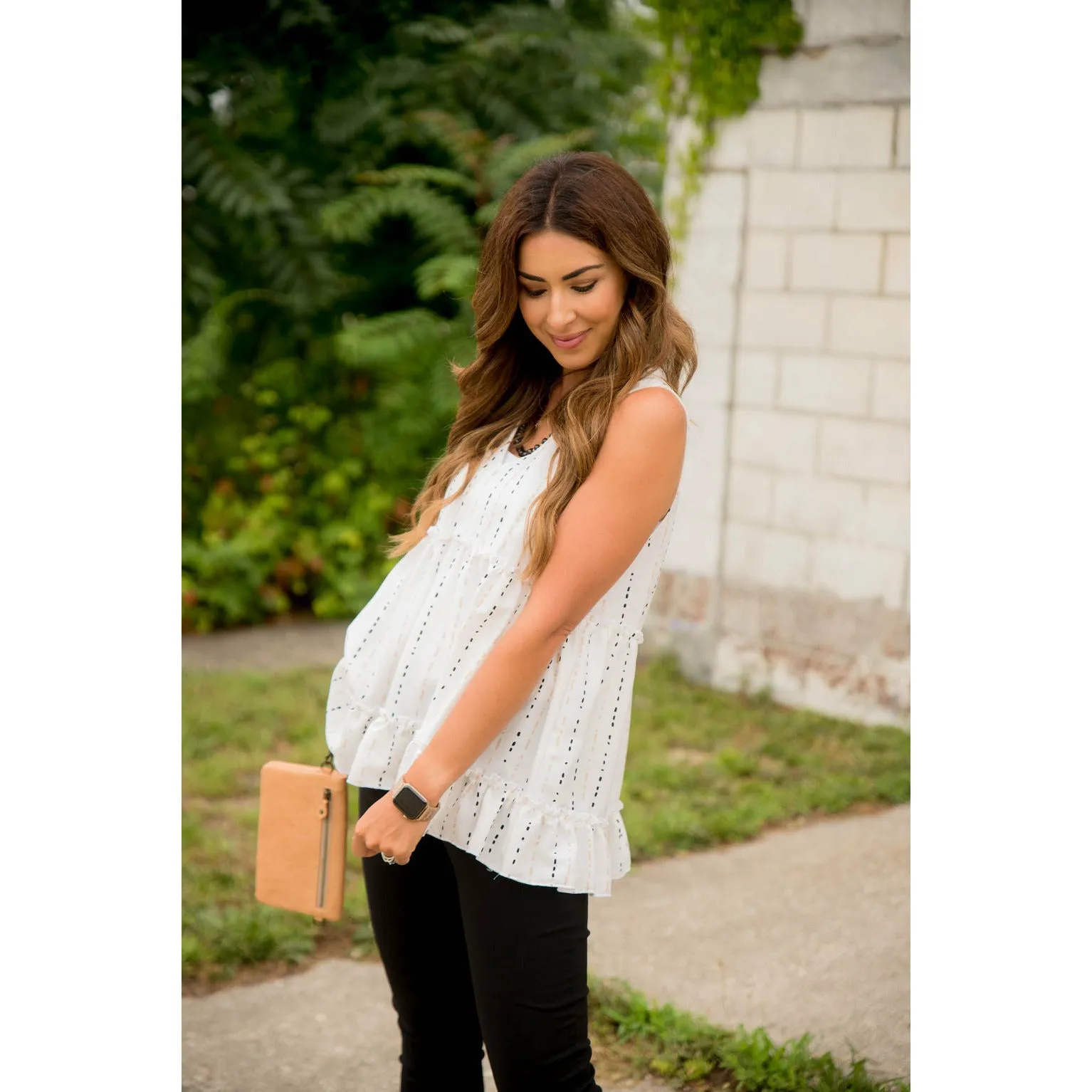 Dotted Striped Tiered Tank
