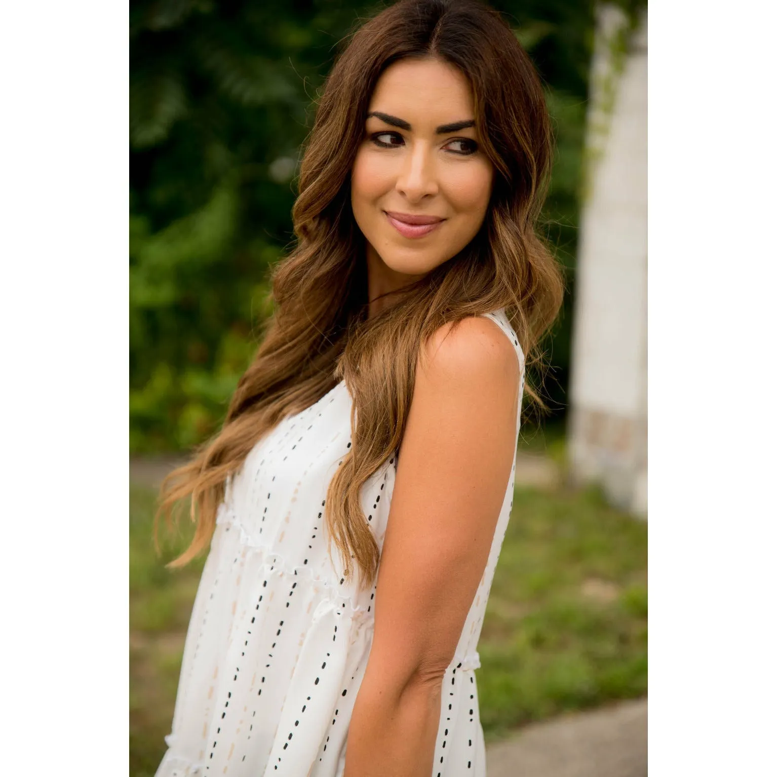 Dotted Striped Tiered Tank