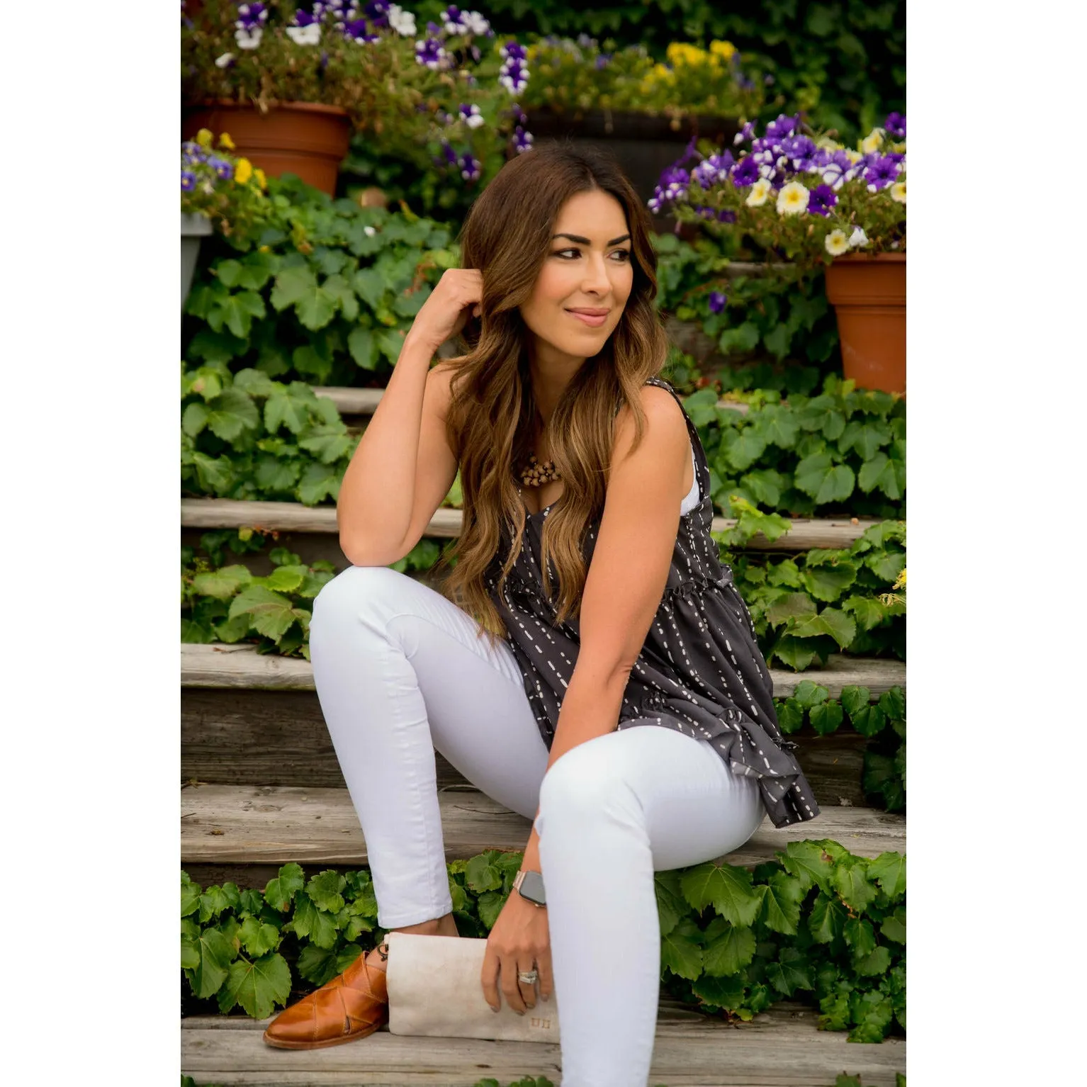 Dotted Striped Tiered Tank