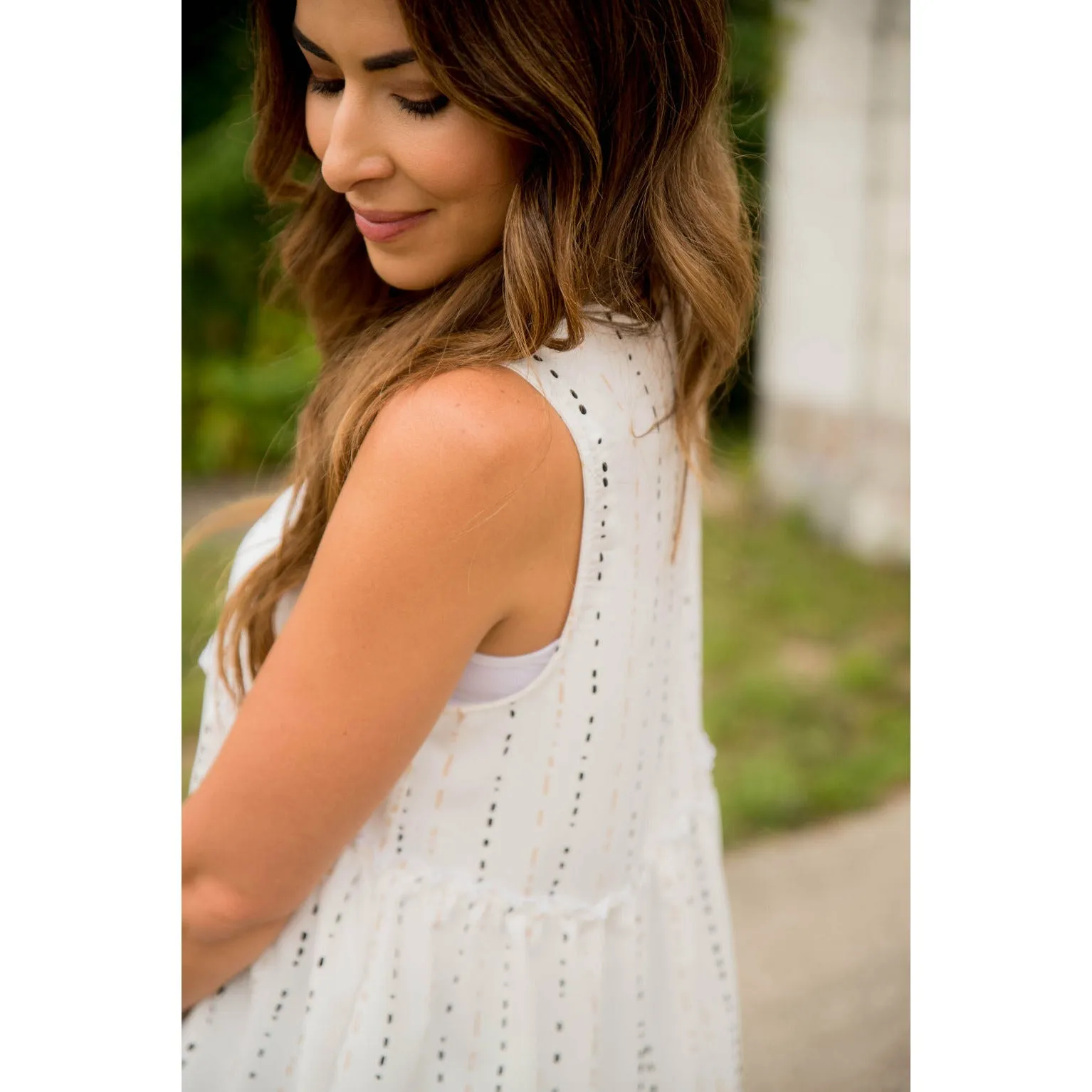 Dotted Striped Tiered Tank