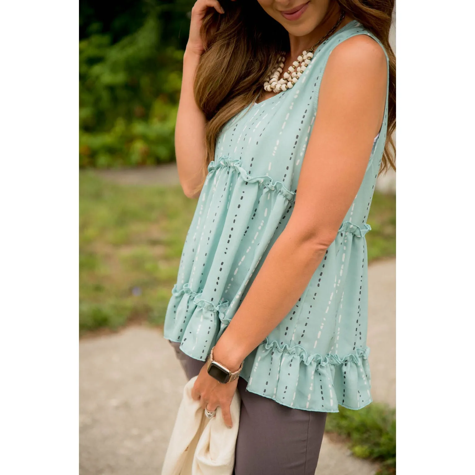Dotted Striped Tiered Tank