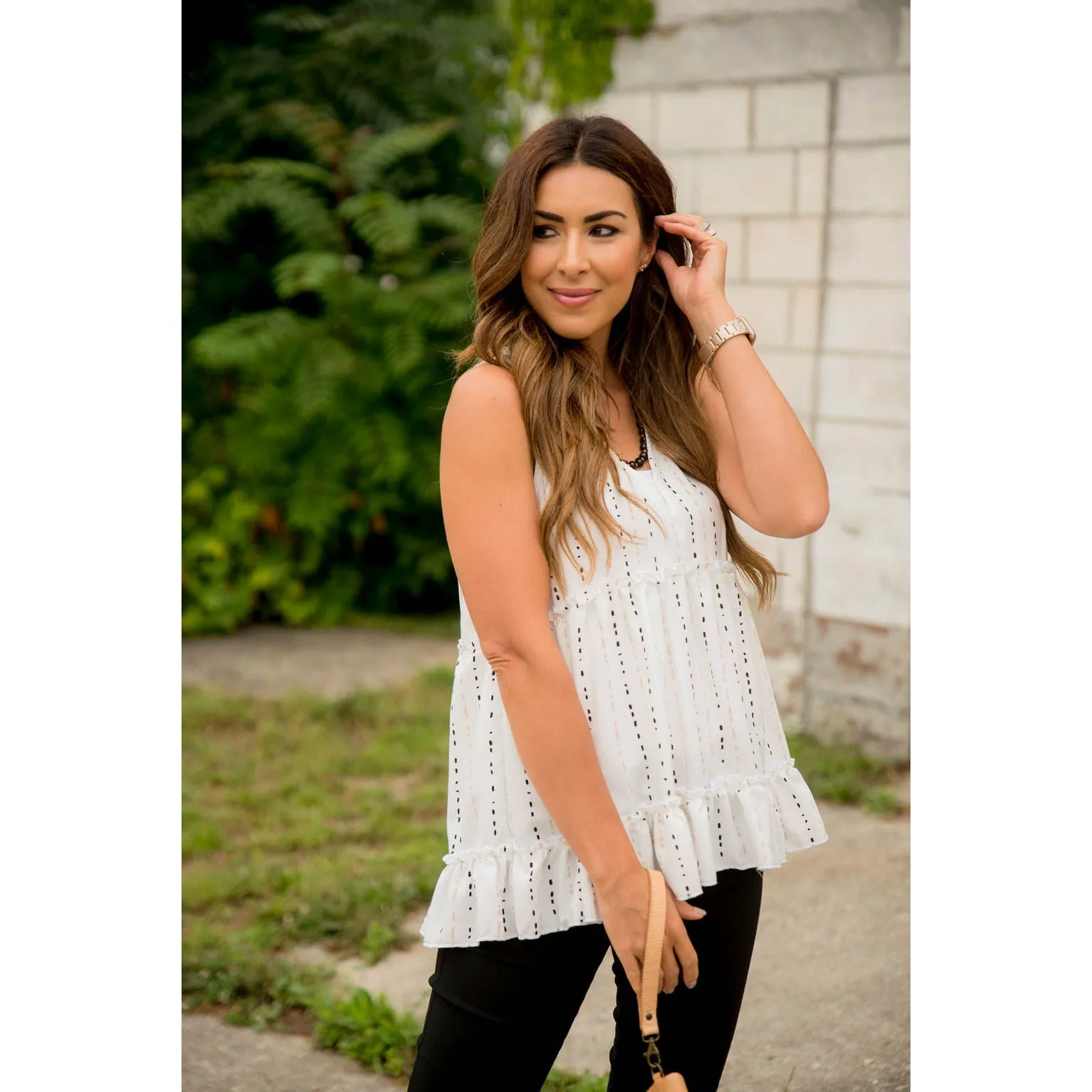 Dotted Striped Tiered Tank