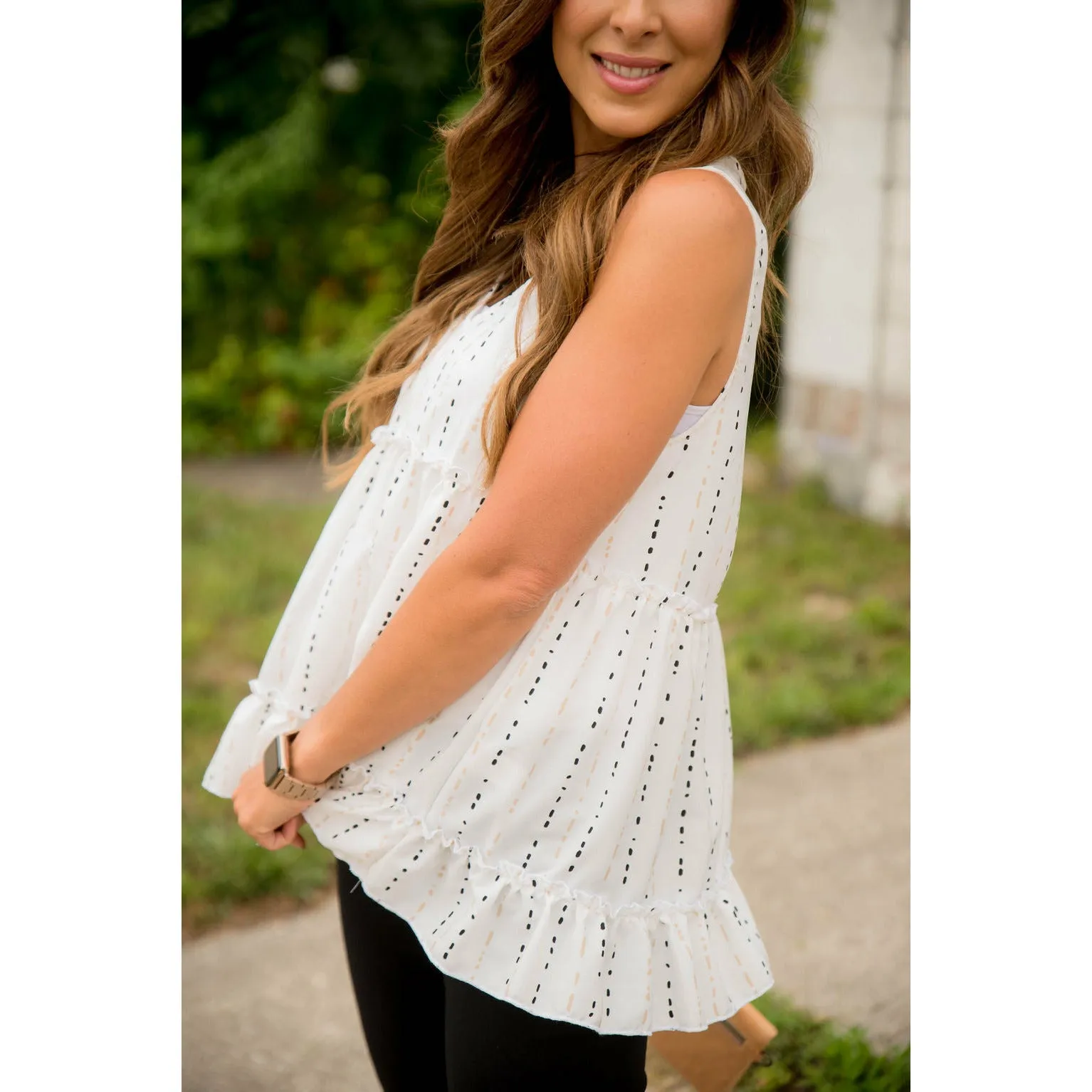 Dotted Striped Tiered Tank