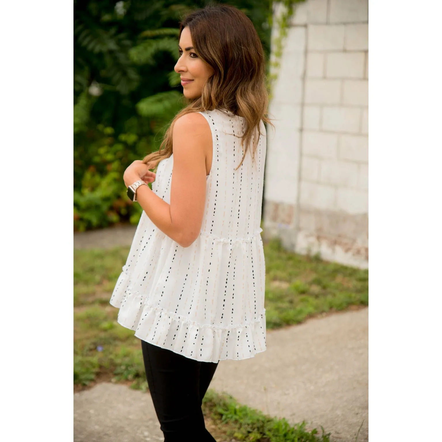 Dotted Striped Tiered Tank