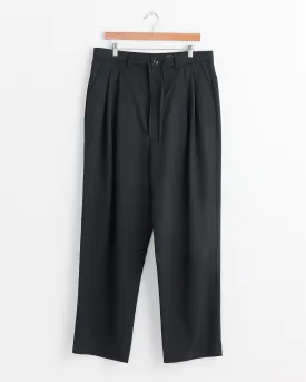 Drawstring Pleated Pant in Black