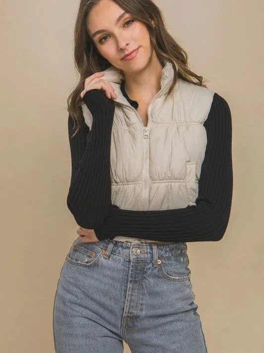 Dress Like you Own the World High Neck Puffer Vest