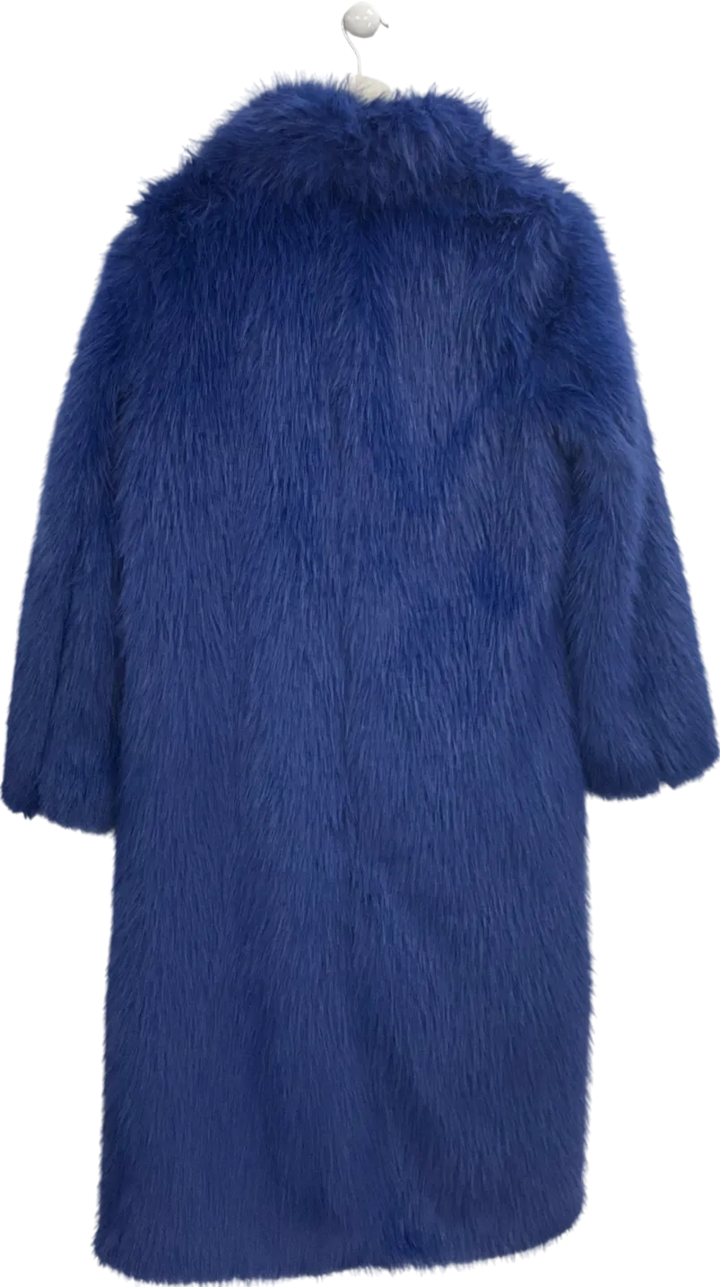 Fashion Nova Blue Jobelle Faux Fur Coat UK S