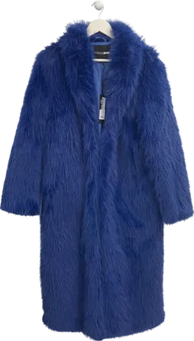 Fashion Nova Blue Jobelle Faux Fur Coat UK S
