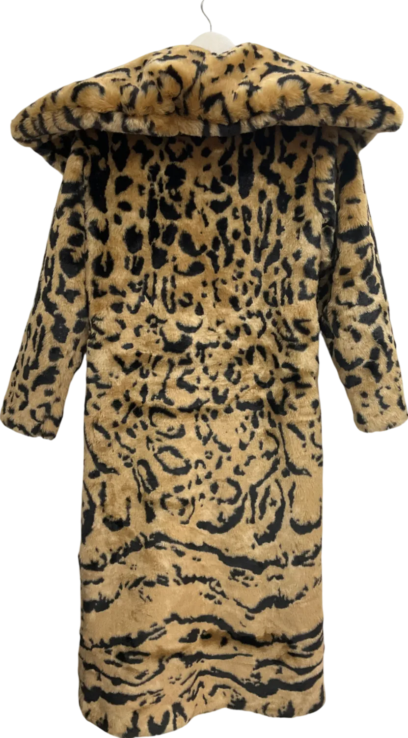 Fashion Nova Brown Glam Life Faux Fur Coat UK S