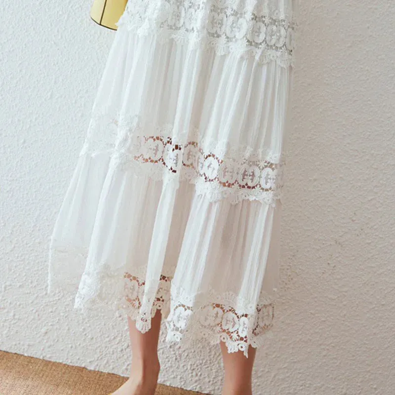 FashionSierra-Casual  Short Sleeve  Vintage  Floral Embroidery  Ruffles  Summer  Loose  Cotton Boho Dress