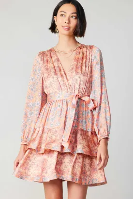 Floral Surplice Mini Dress