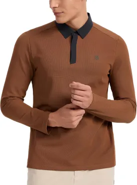 Golf Shirts for Men Moisture Wicking Soft Athletic Long Sleeve Polo Shirts Business Casual