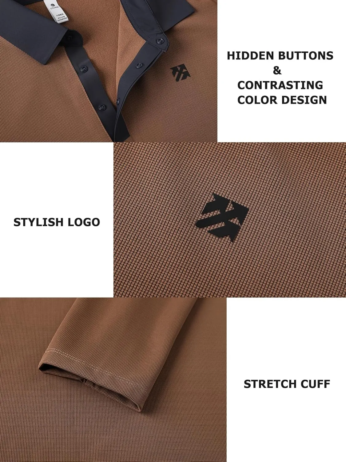 Golf Shirts for Men Moisture Wicking Soft Athletic Long Sleeve Polo Shirts Business Casual