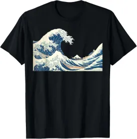 Great Wave Off Kanagawa Katsushika Hokusai Surfing Ocean T-Shirt