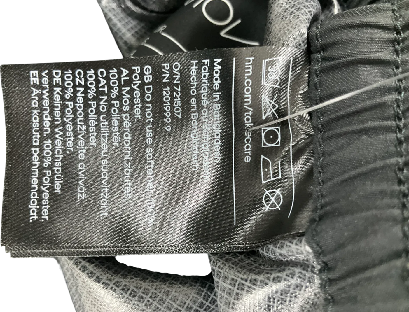 H&M Black Storm-move Shell Trousers UK S