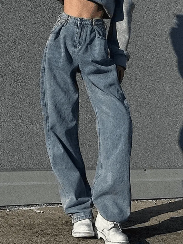 High Waist Relaxed Boyfriend Jeans