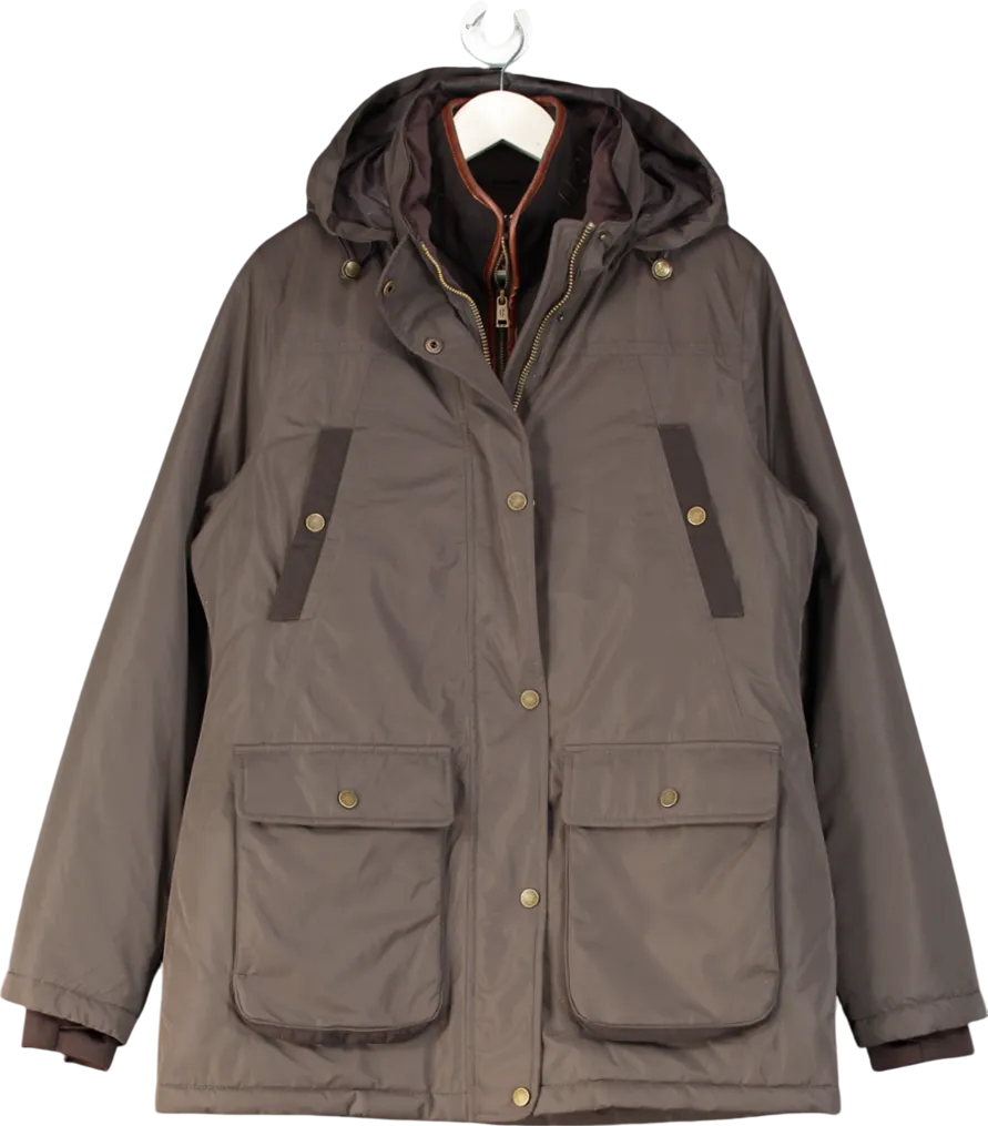 Holland Cooper Khaki Stamford Coat With Inner Removeable Fleece Gilet UK M