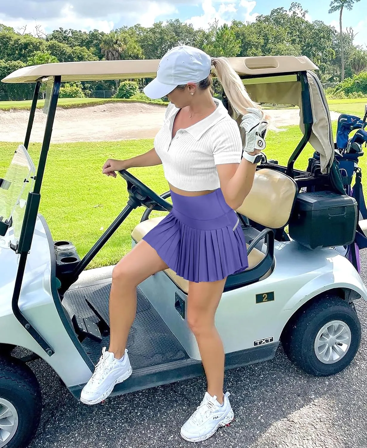 JoyGirl Womens Pleated Tennis Skirt with Shorts High Waisted Golf Skort Mini Skirt Workout Skirt Athletic Skorts with Pockets