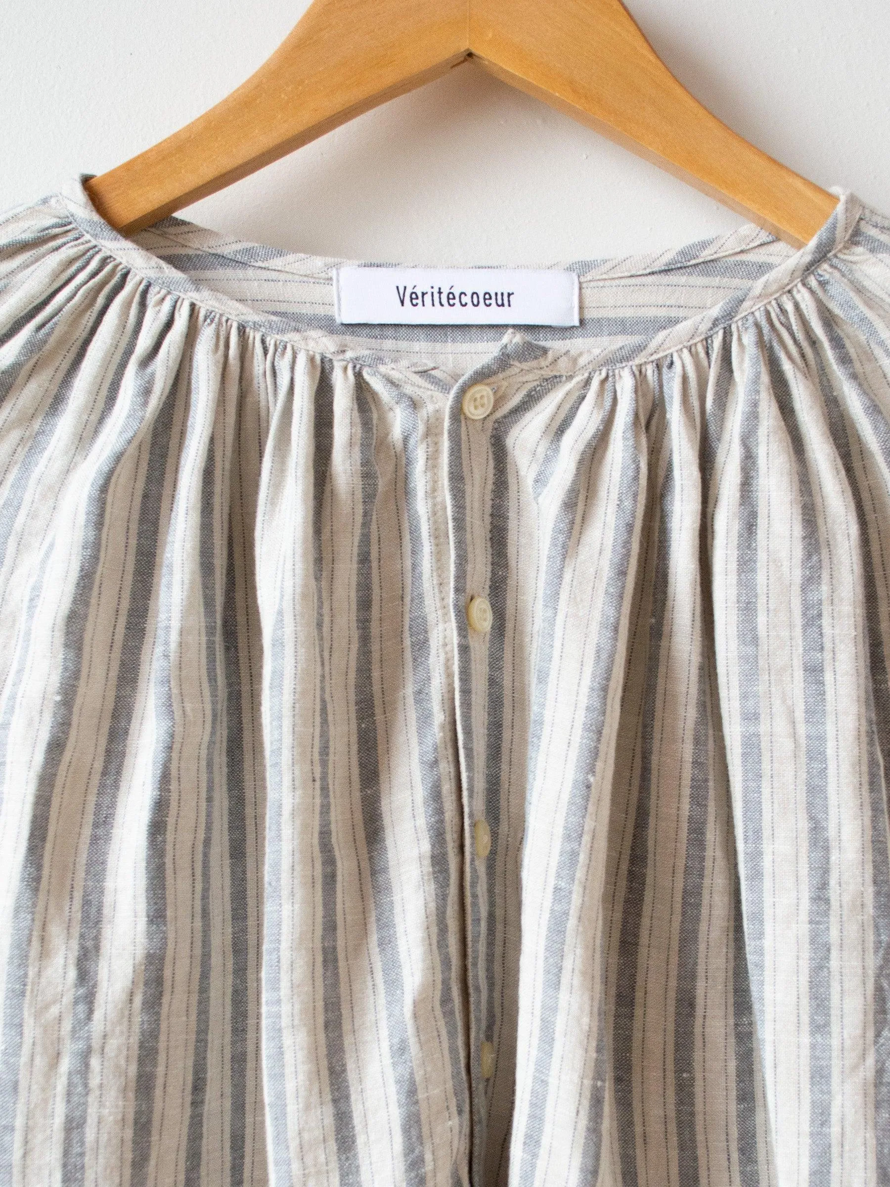 Linen Balloon Striped Shirt