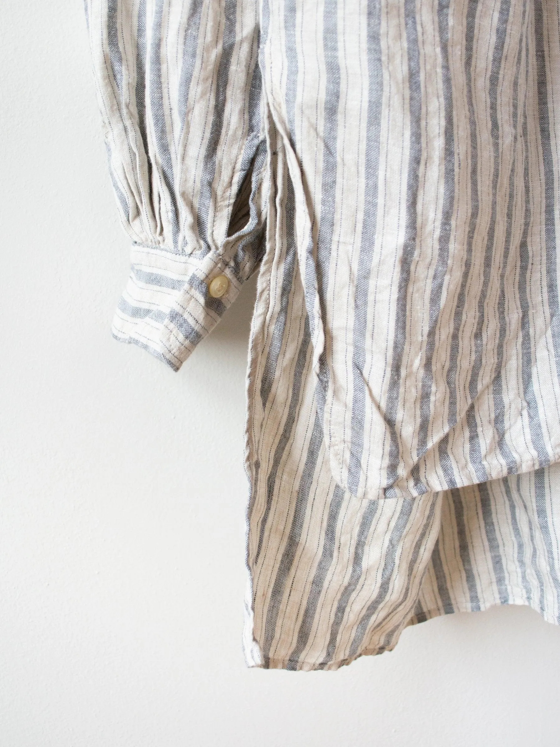 Linen Balloon Striped Shirt