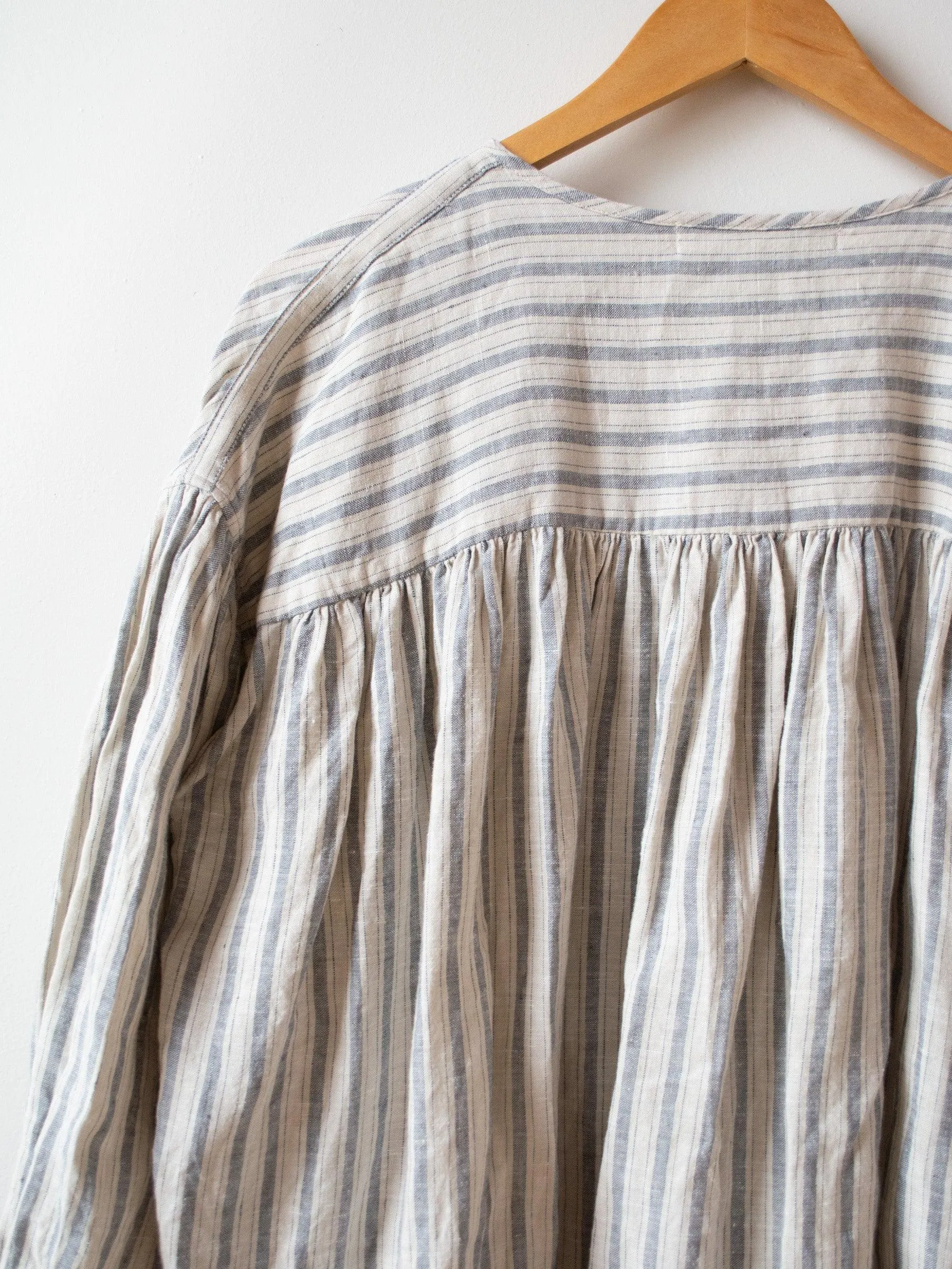 Linen Balloon Striped Shirt