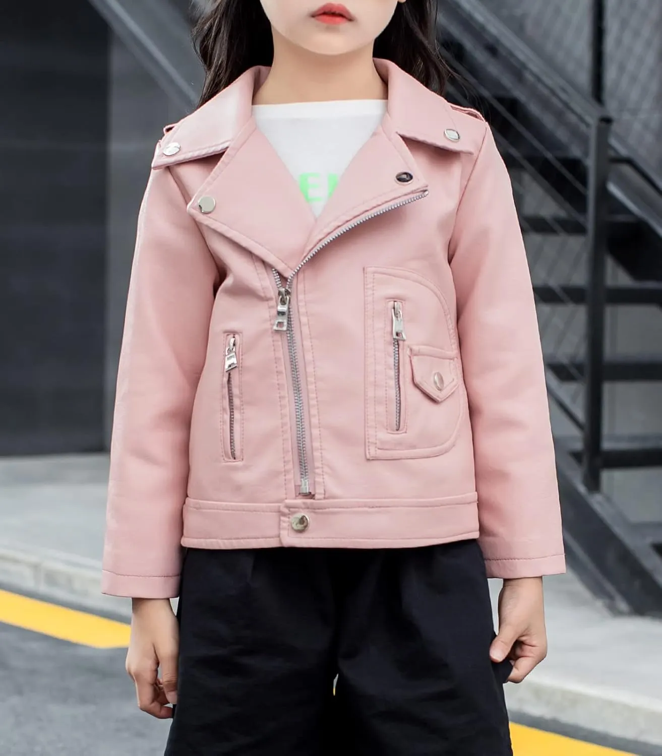 LOKTARC Boys Girls Faux Leather Jacket for Kids Motorcycle Biker Leather Jackets