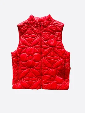 Louis Vuitton Red Flower Monogram Puffer Vest