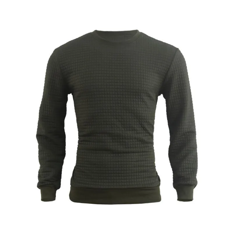 Men's Casual Crew Neck Waffle Sweater 24109627F