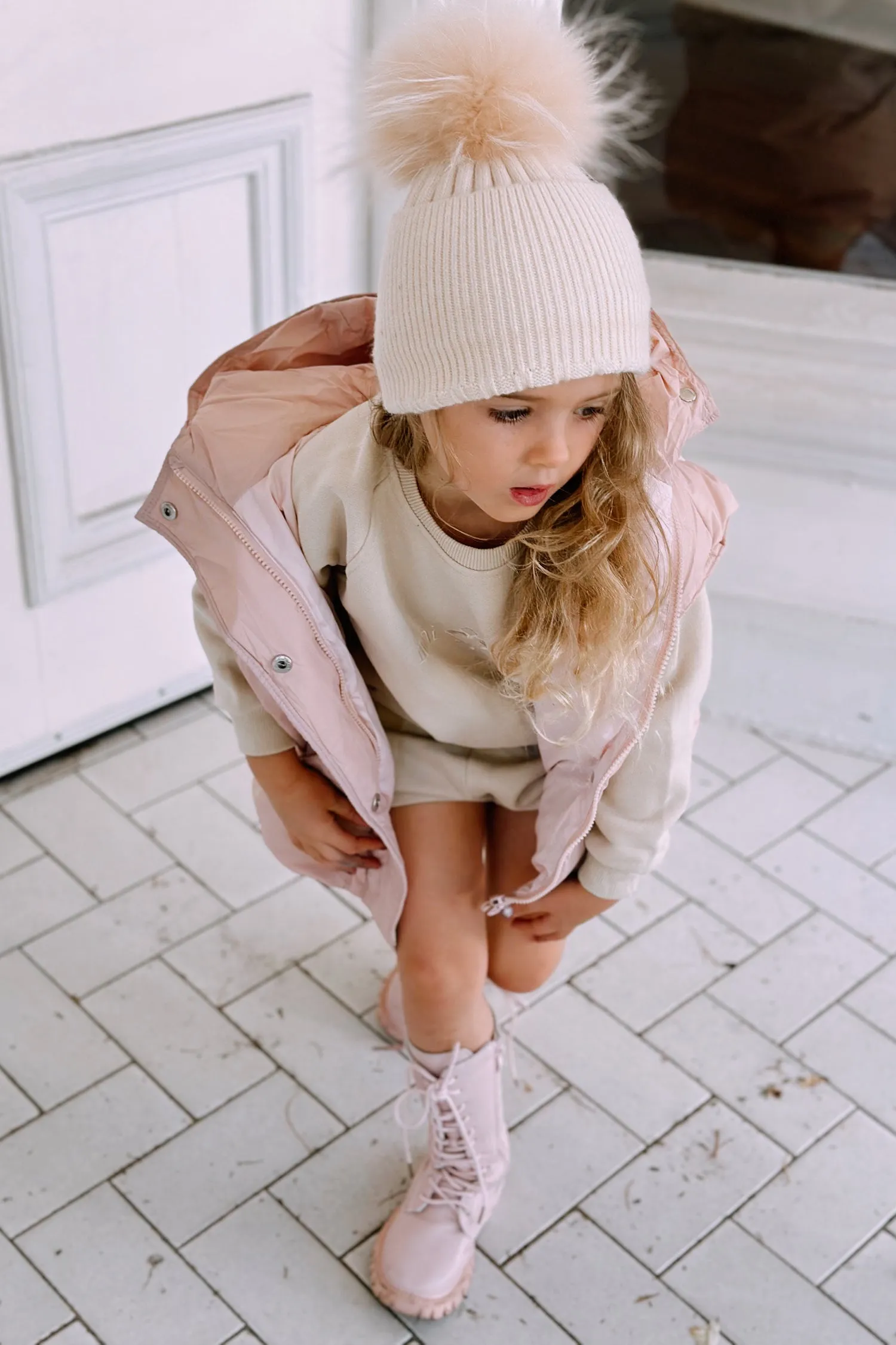 Minnie Puffer Vest in Peony